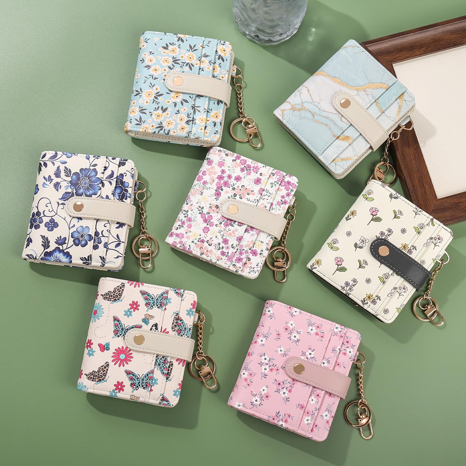 The Aurora Floral Shield: Premium RFID-Protected Leather Wallet