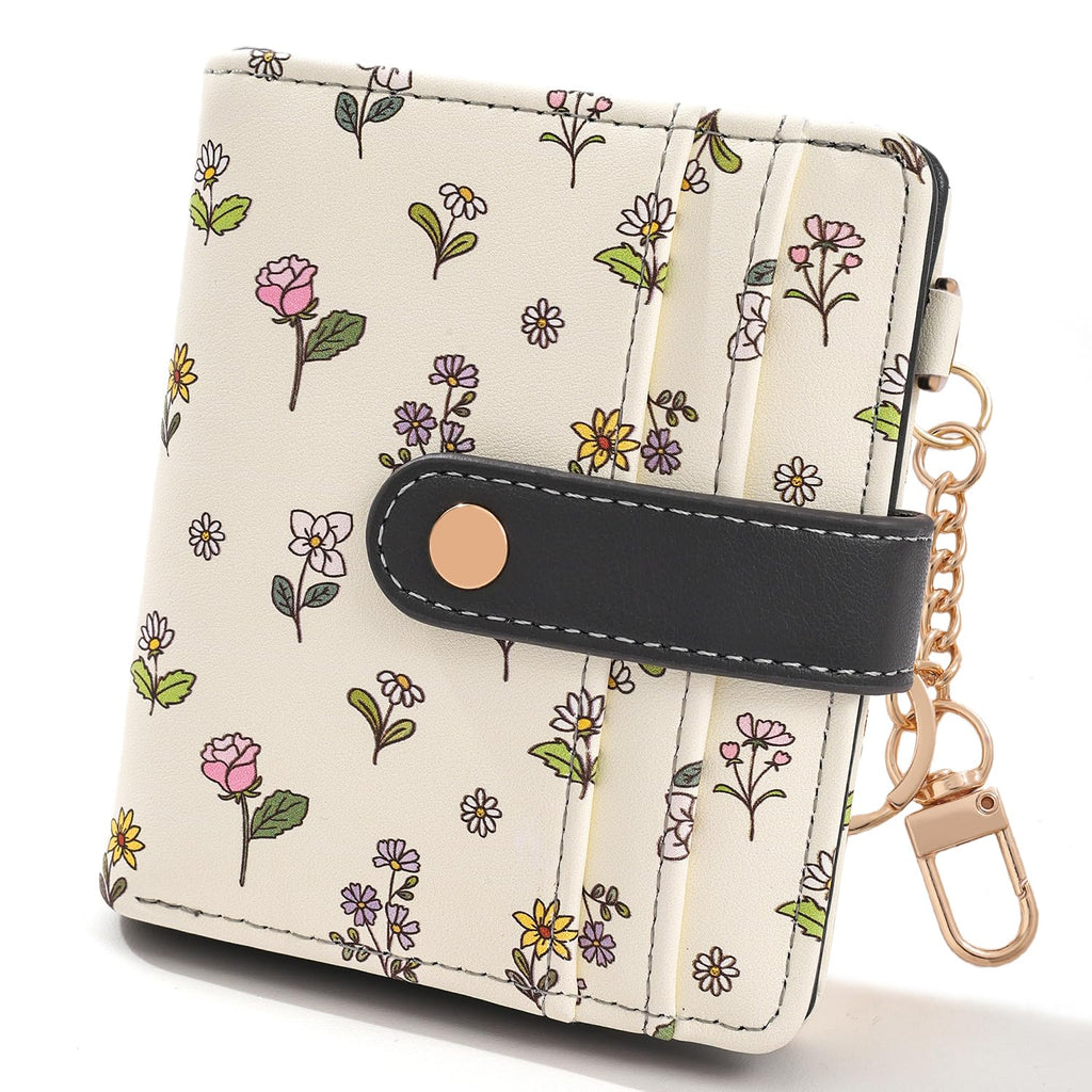 The Aurora Floral Shield: Premium RFID-Protected Leather Wallet