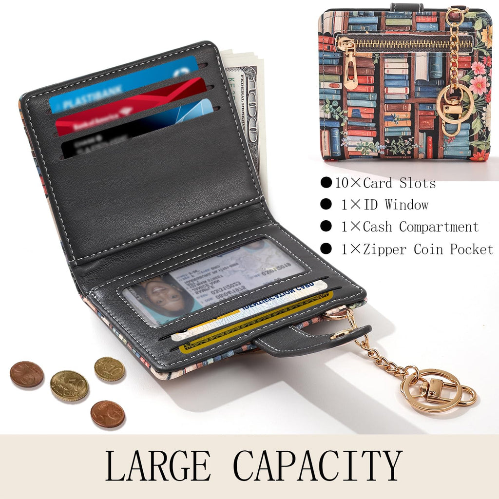 The Aurora Floral Shield: Premium RFID-Protected Leather Wallet