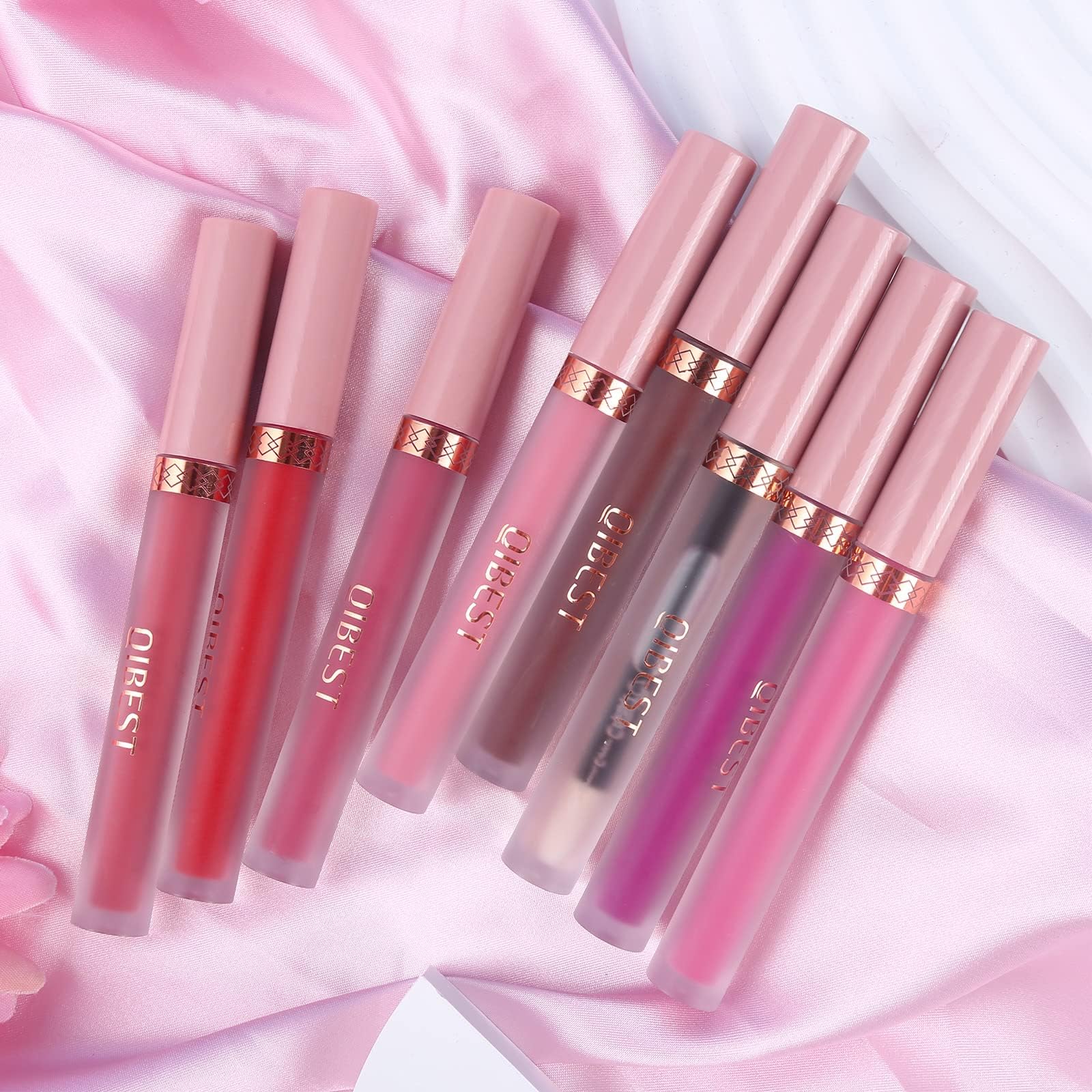 The Aurora Lip Collection by QiBest: 8-Piece Matte & Plumping Set
