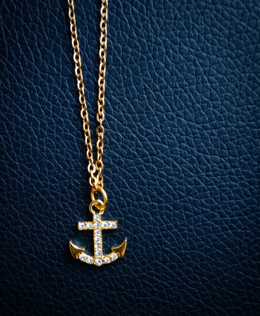 The Anchor of Hope: Gold-Toned Statement Necklace