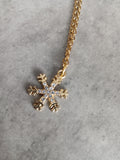 Handmade Gold Snowflake Necklace – Sparkling Crystals