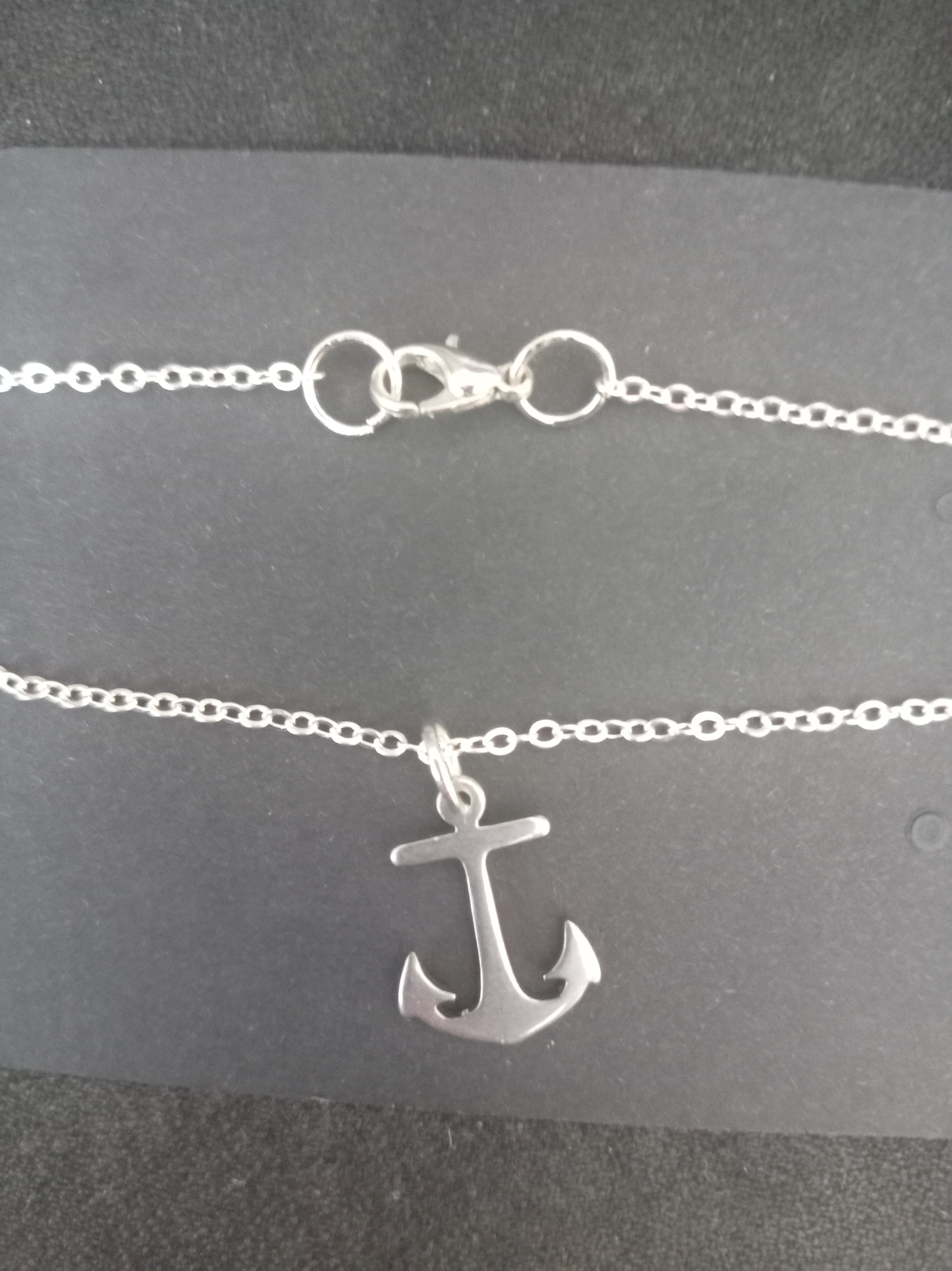 Stainless Steel Anchor Necklace - Silver Nautical Pendant