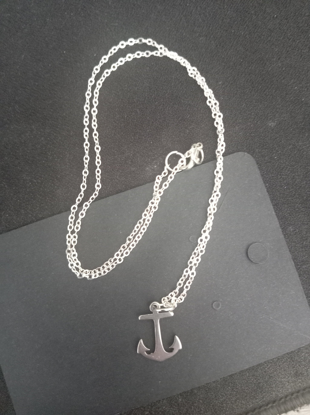 Stainless Steel Anchor Necklace - Silver Nautical Pendant