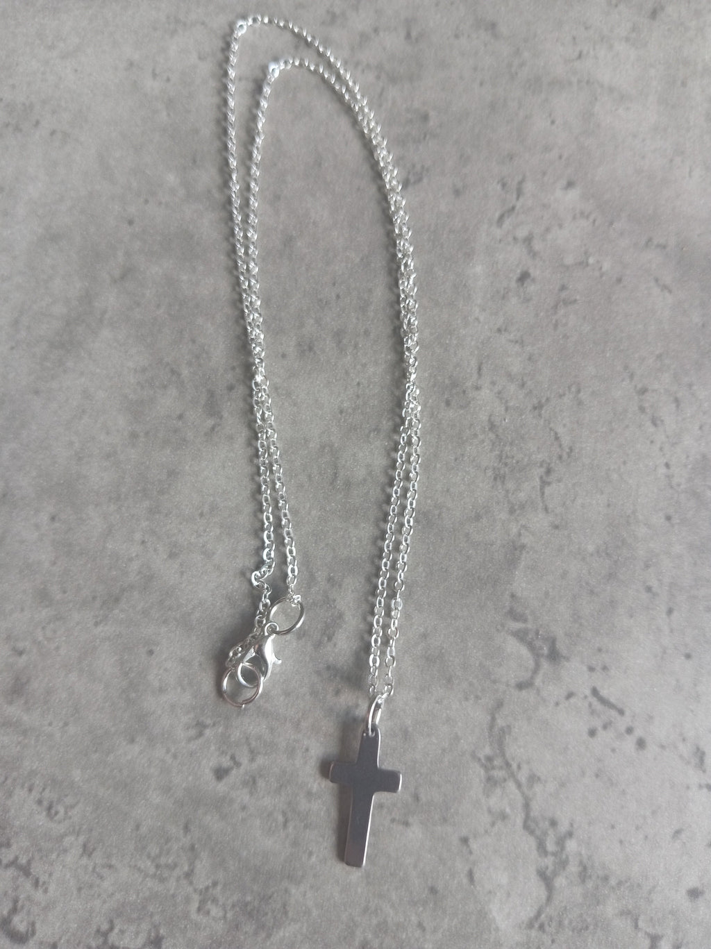 Stainless Steel Cross Necklace - Plain Silver Cross Pendant