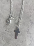 Stainless Steel Cross Necklace - Plain Silver Cross Pendant