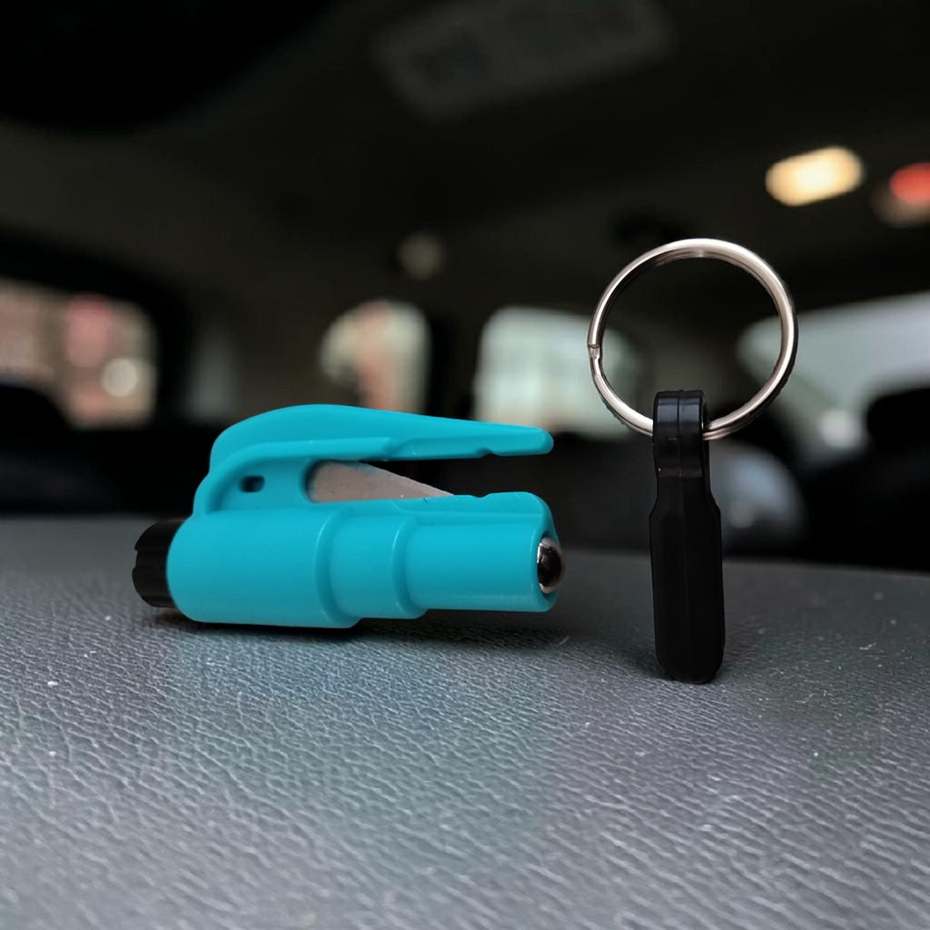 The Aura Life-Key – Emergency Glass Breaker & Seat Belt Cutter