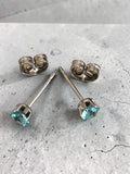 Aquamarine Sparkle Studs – 316L Surgical Steel & Synthetic Zirconia