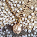 Handmade Golden Pearl Globe Necklace
