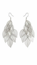 Bold Layered Silver Leaf Statement Earrings ✨ Large Bohemian Filigree Dangles