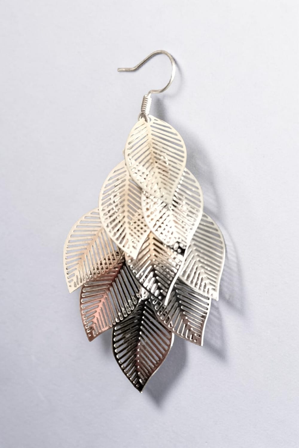 Bold Layered Silver Leaf Statement Earrings ✨ Large Bohemian Filigree Dangles