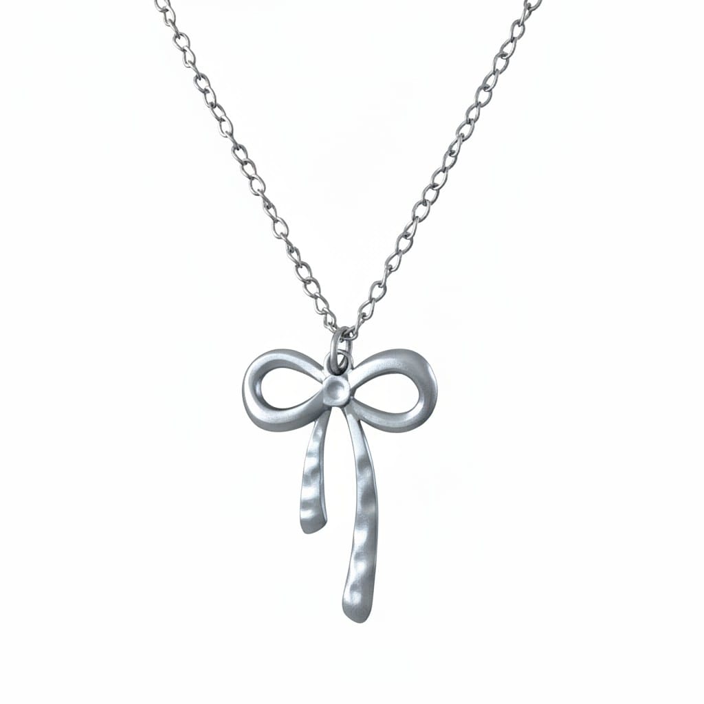 Silver Bow Necklace ✨ Stainless Steel