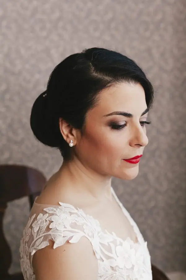 Vanamola Pearl & Zirconia Earrings – Rhodium-Plated 925 Sterling Silver