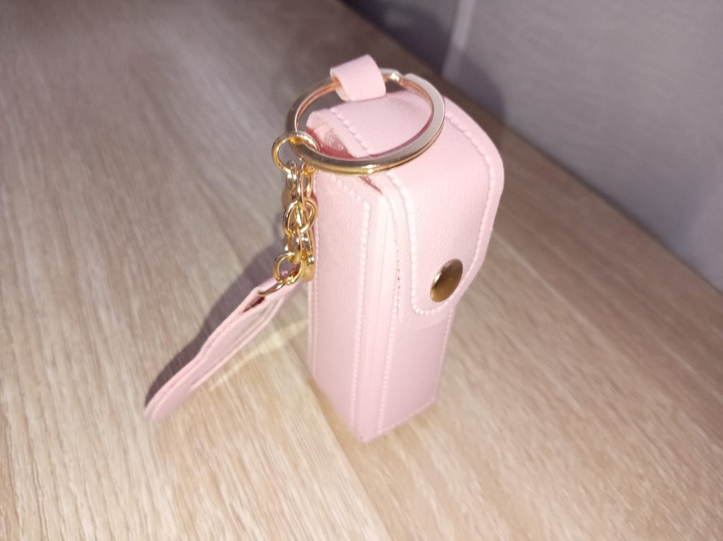 The Aura Heart Glow – Leather Lipstick Case & Mirror Keychain